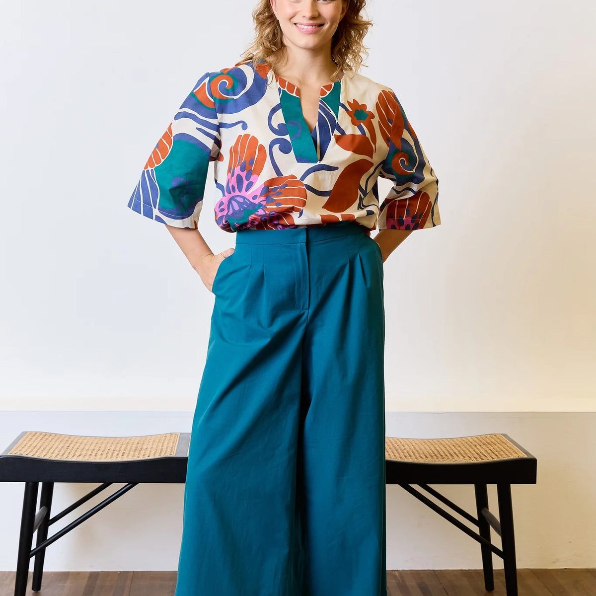 Emerald Green Organic Cotton Poplin by Atelier Jupe