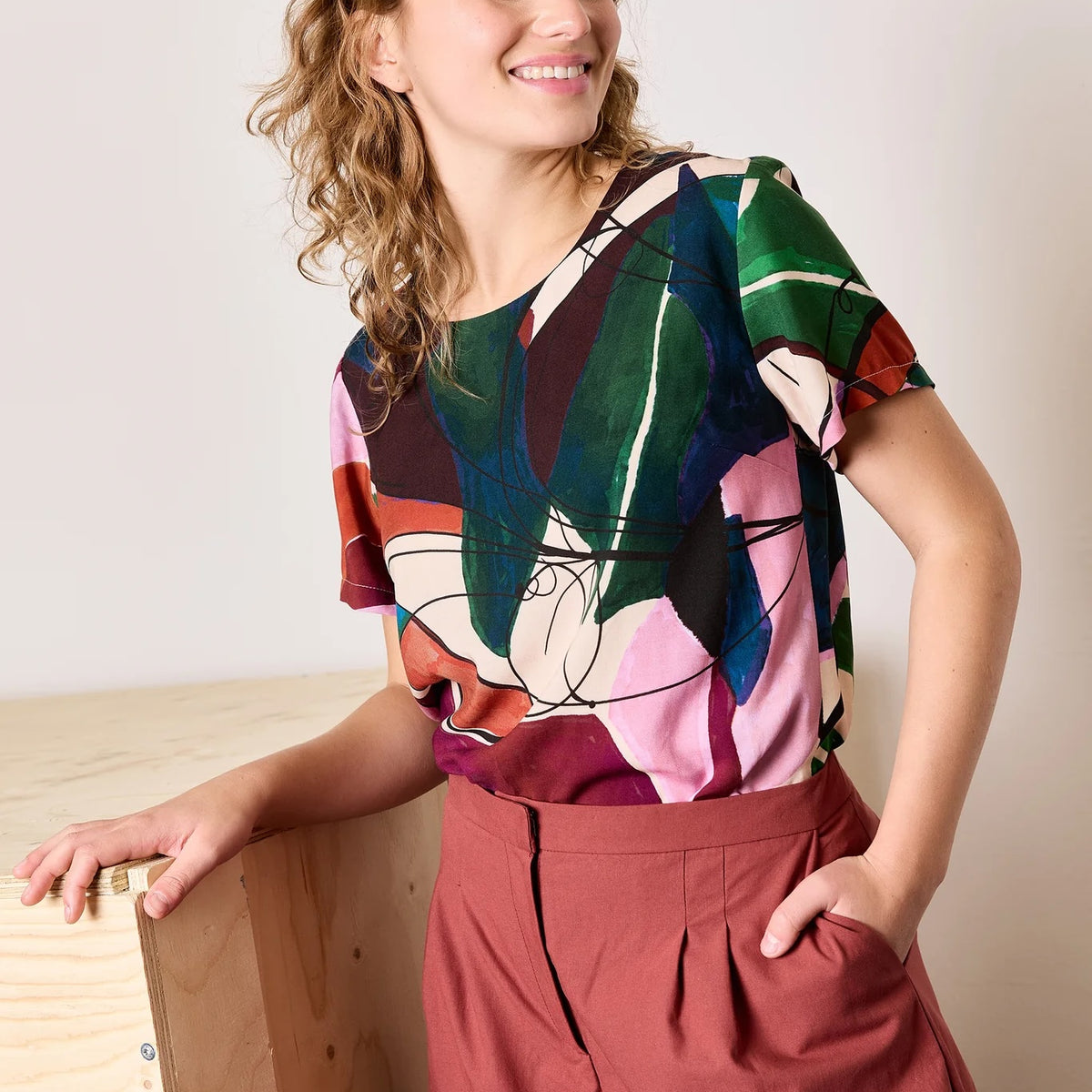 Marsala Organic Cotton Poplin by Atelier Jupe