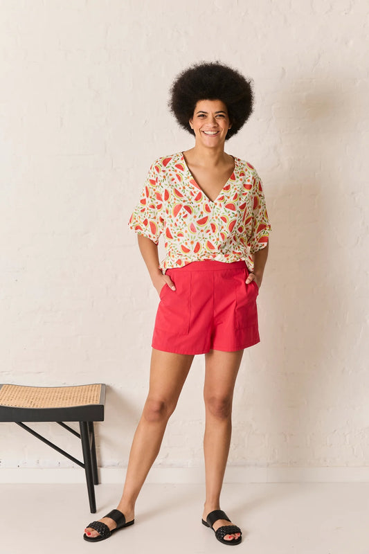 White Viscose with Watermelons by Atelier Jupe