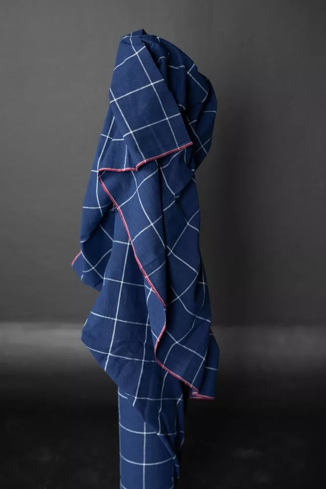 Indigo Windowpane Indian Cotton by Merchant and Mills
