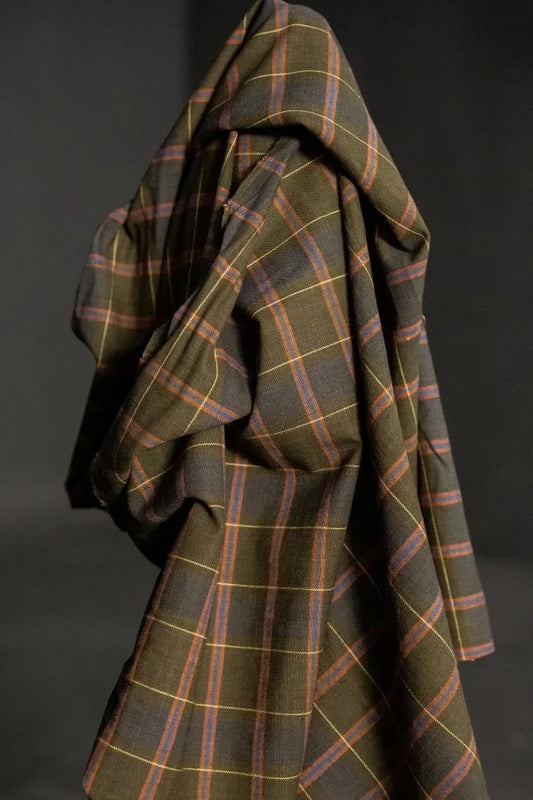 Misty Green Handwoven Cotton Check