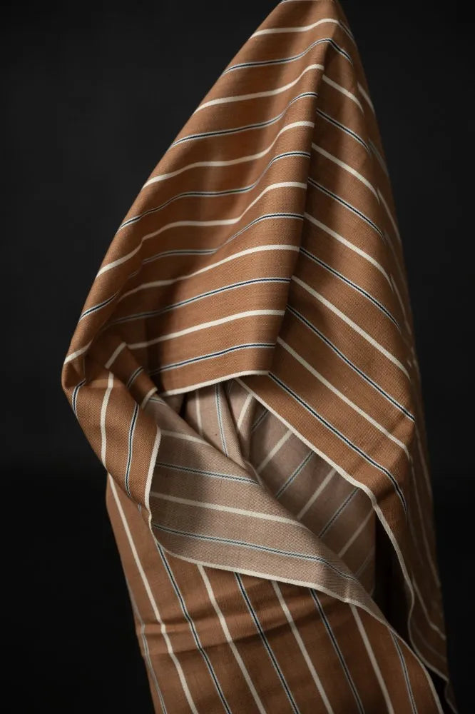 Nutmeg Stripe 8oz Handloom Denim