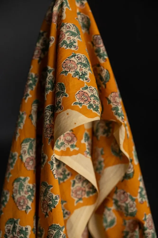 Oleander Block Print Indian Cotton