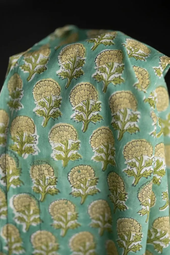 Yarrow Flower Indian Cotton Block Print