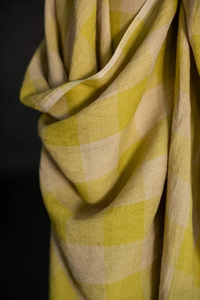 Frosted Posset EU Laundered Linen Check
