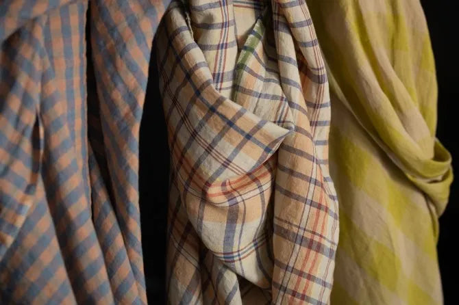 Frosted Posset EU Laundered Linen Check