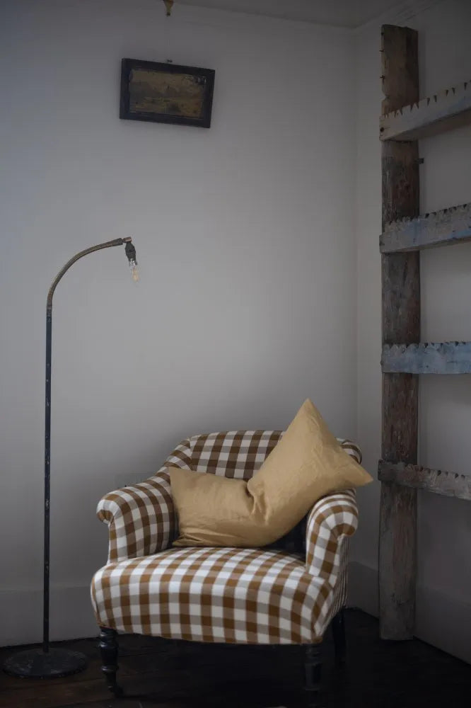 Bitter Cocoa Garden Party EU Laundered Linen/Cotton Gingham