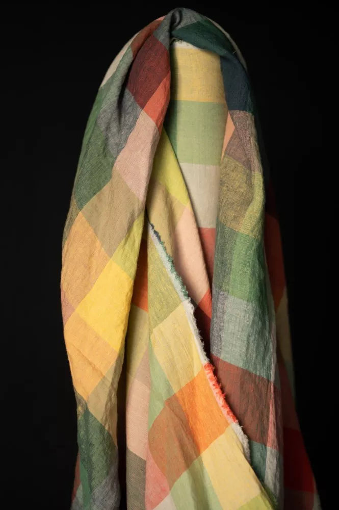 Sugar Dreams European Laundered Linen Check