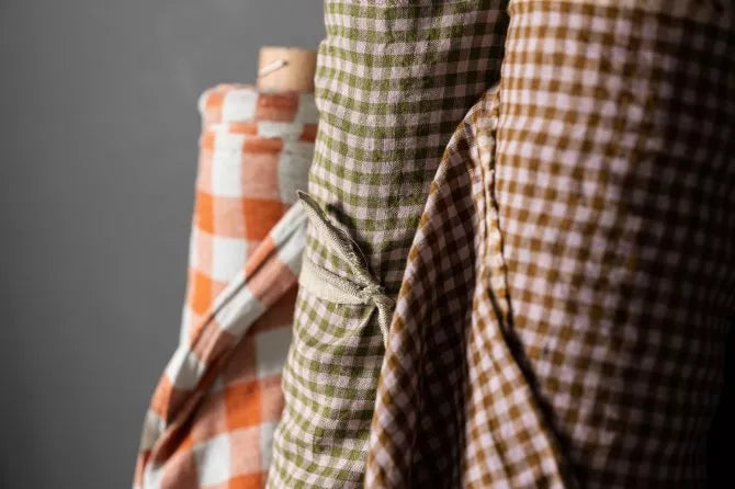 Summer Thistle European Laundered Linen Gingham