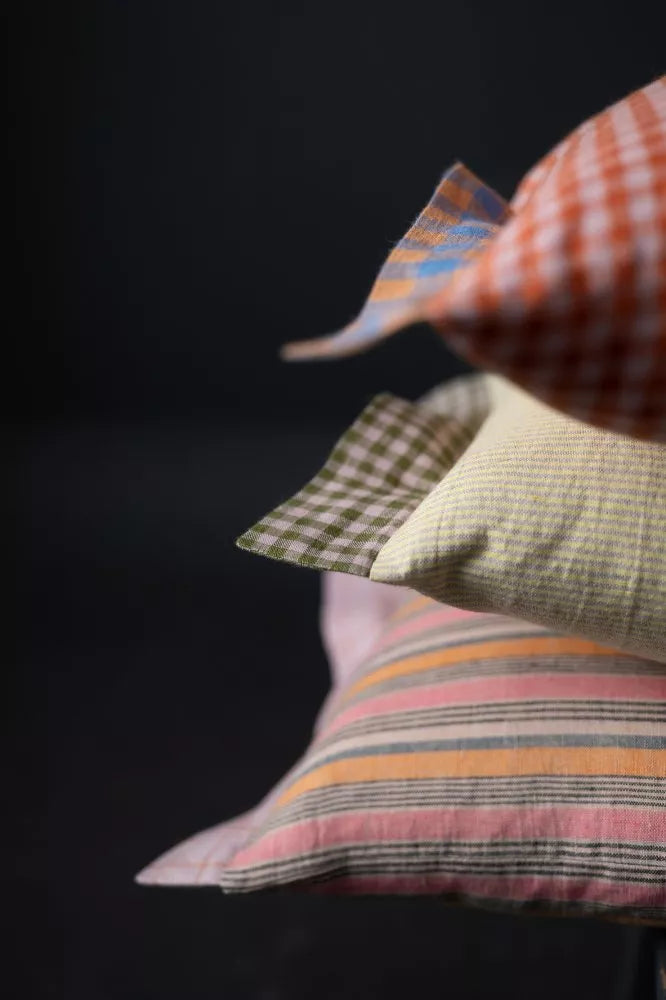 Summer Thistle European Laundered Linen Gingham