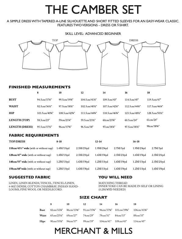 Camber PDF Pattern by Merchant & Mills