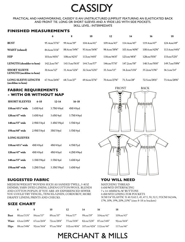 The Cassidy PDF Pattern by Merchant & Mills