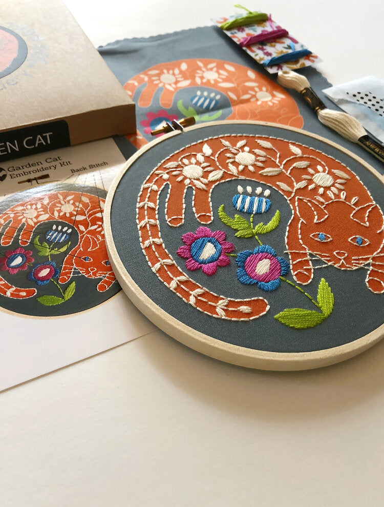 Garden Cat Embroidery Kit by Rikrack