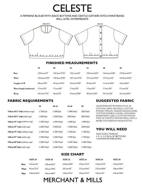 Celeste PDF Pattern by Merchant & Mills