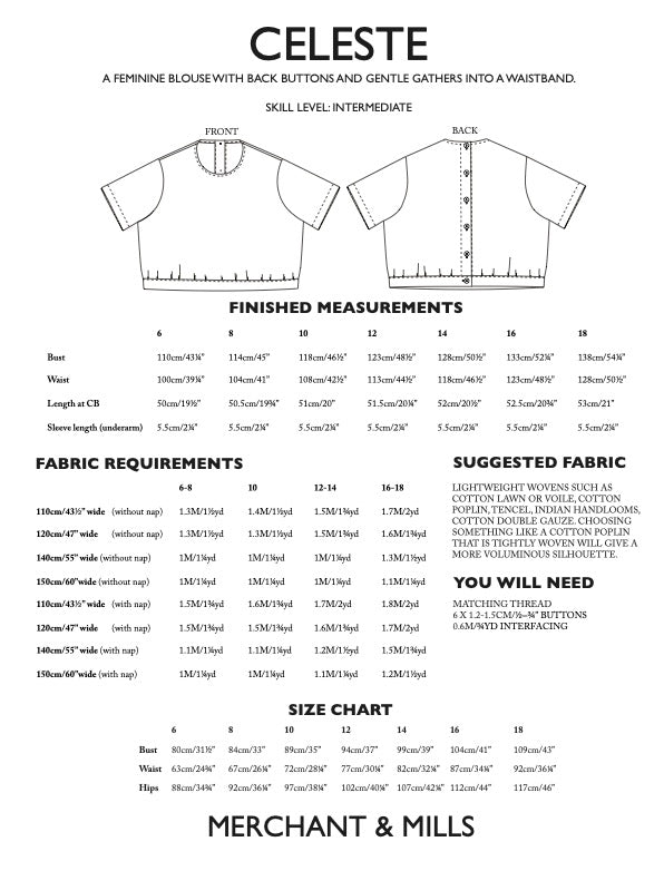 Celeste PDF Pattern by Merchant & Mills