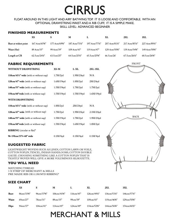 Cirrus PDF Pattern by Merchant & Mills