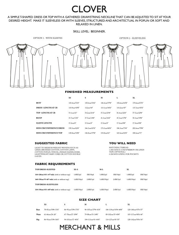 Clover PDF Pattern by Merchant & Mills
