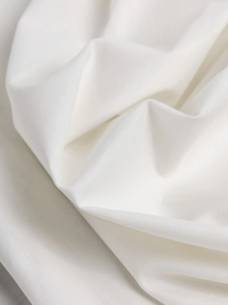 Lightweight Silky Cotton Poplin - Cream by Core Fabrics
