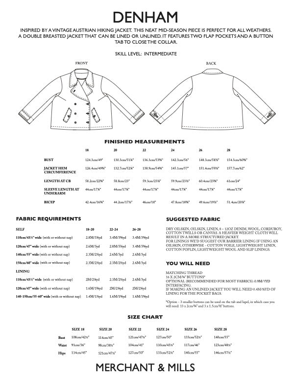 Denham PDF Pattern by Merchant & Mills