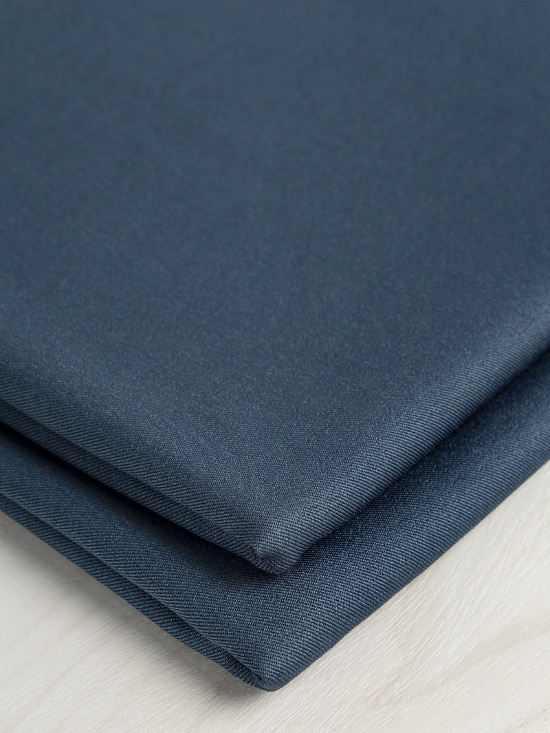 Drapey Slight Stretch Twill Deadstock - Navy by Core Fabrics