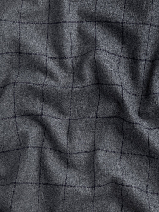 Drizzle Check Brushed Cotton - Grey + Navy by Core Fabrics