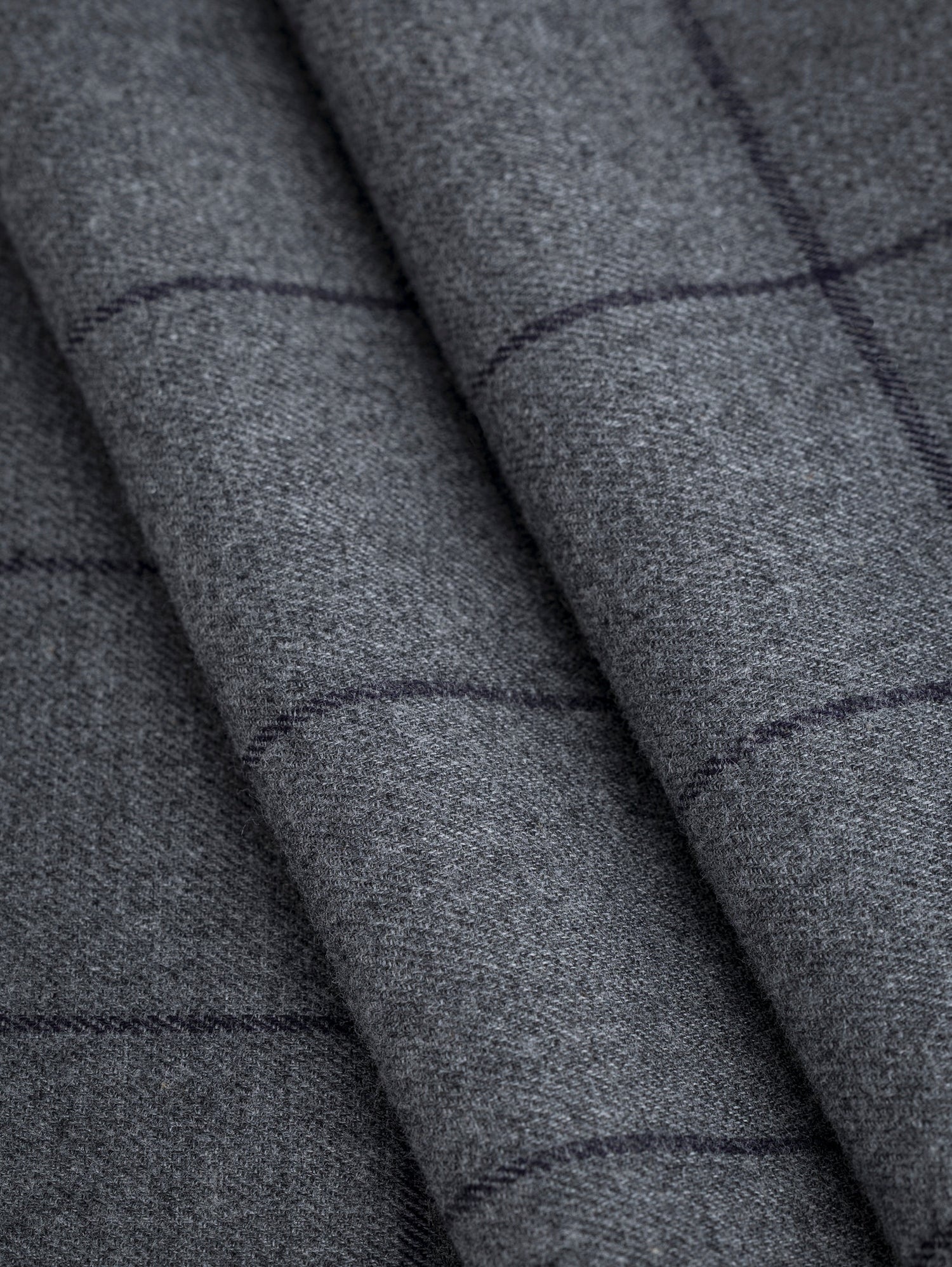 Drizzle Check Brushed Cotton - Grey + Navy by Core Fabrics