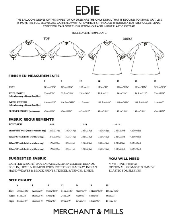 Edie PDF Pattern by Merchant & Mills