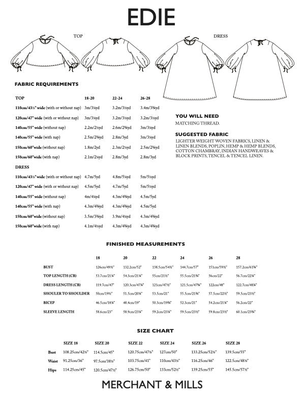 Edie PDF Pattern by Merchant & Mills