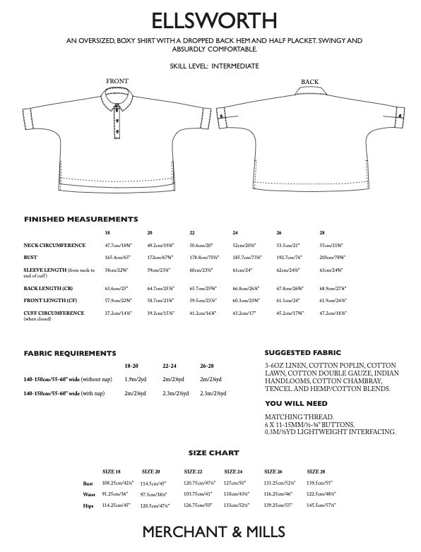 Ellsworth PDF Pattern by Merchant & Mills