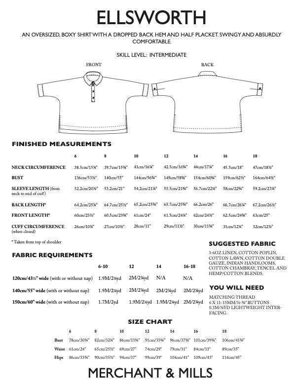 Ellsworth PDF Pattern by Merchant & Mills