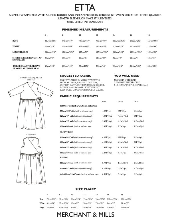 Etta PDF Pattern by Merchant & Mills
