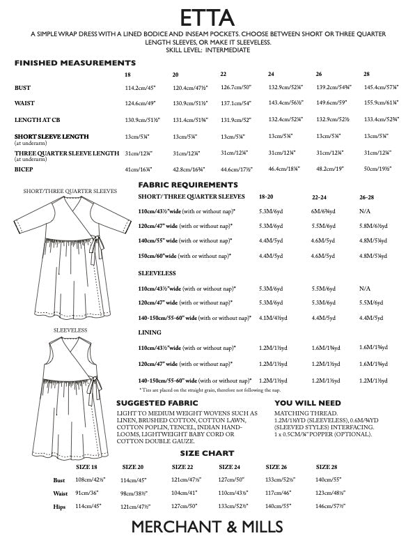 Etta PDF Pattern by Merchant & Mills