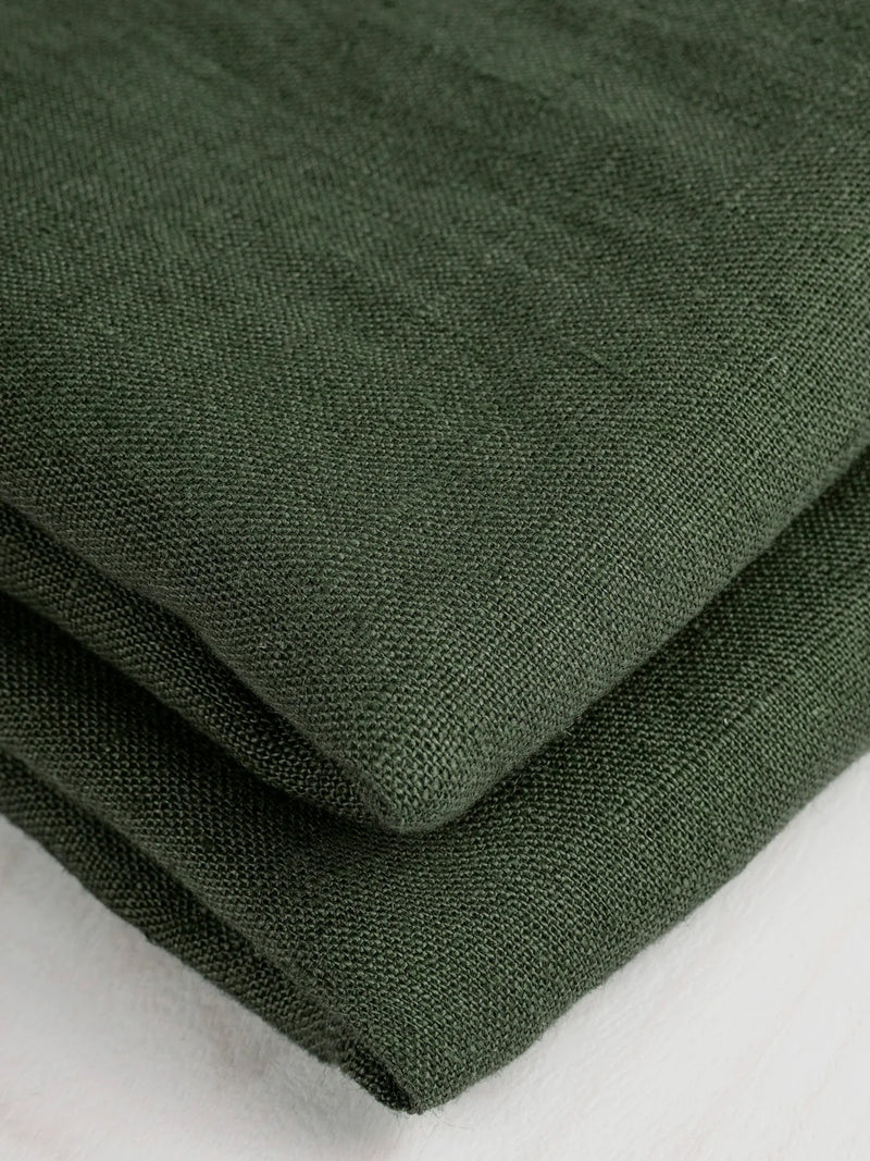 Midweight European Linen - Hunter Green by Core Fabrics