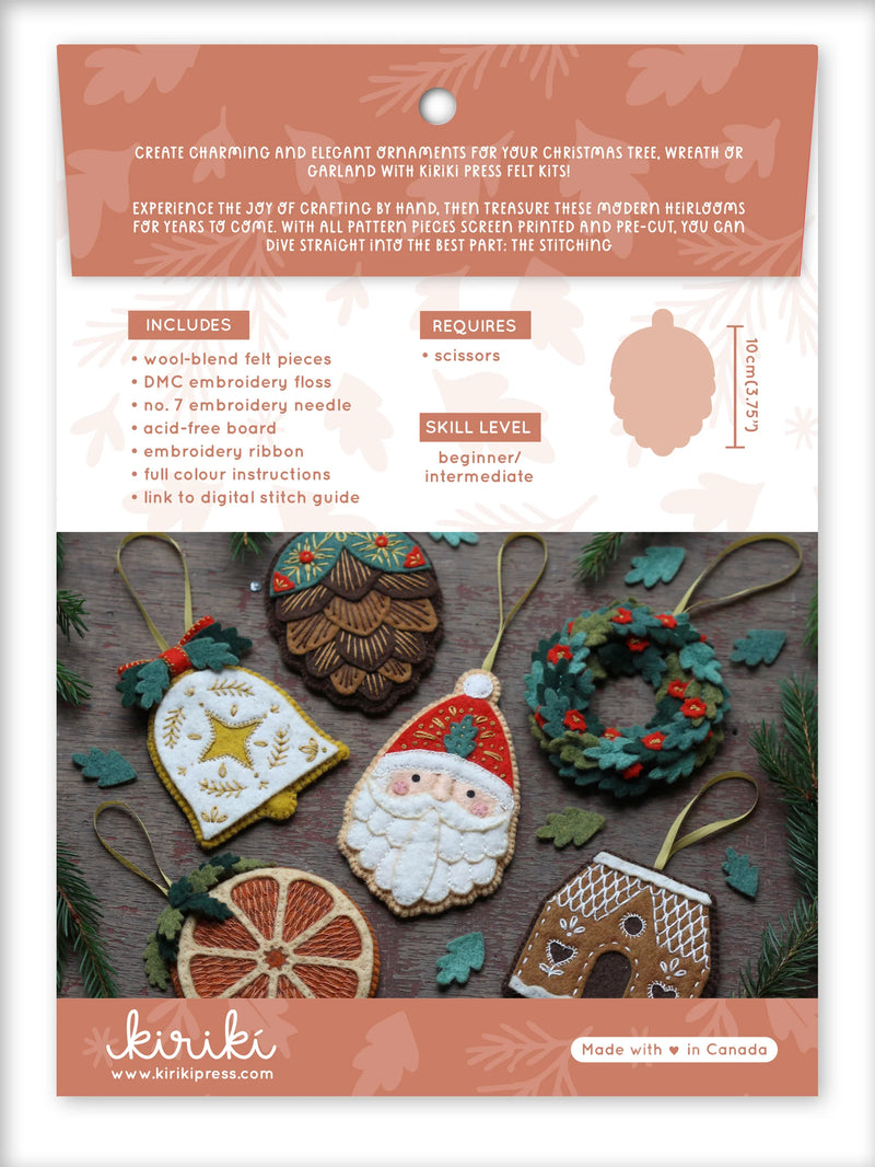 Pinecone - Felt Ornament Kit by Kiriki Press