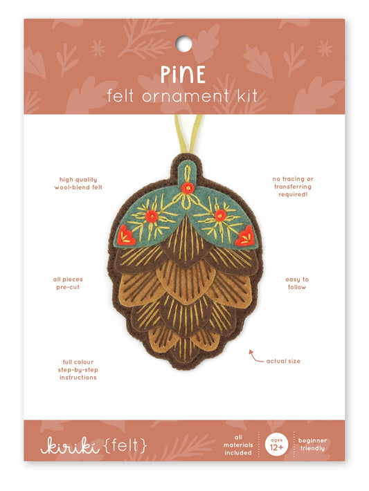 Pinecone - Felt Ornament Kit by Kiriki Press