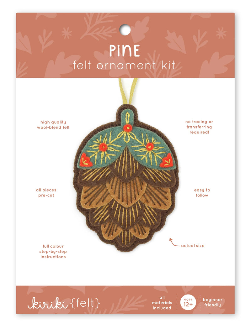 Pinecone - Felt Ornament Kit by Kiriki Press
