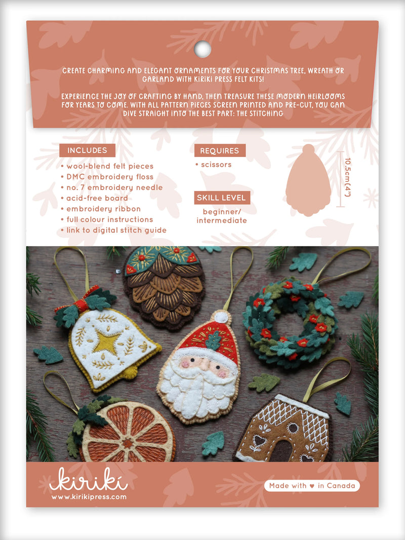 Santa Claus - Felt Ornament Kit by Kiriki Press