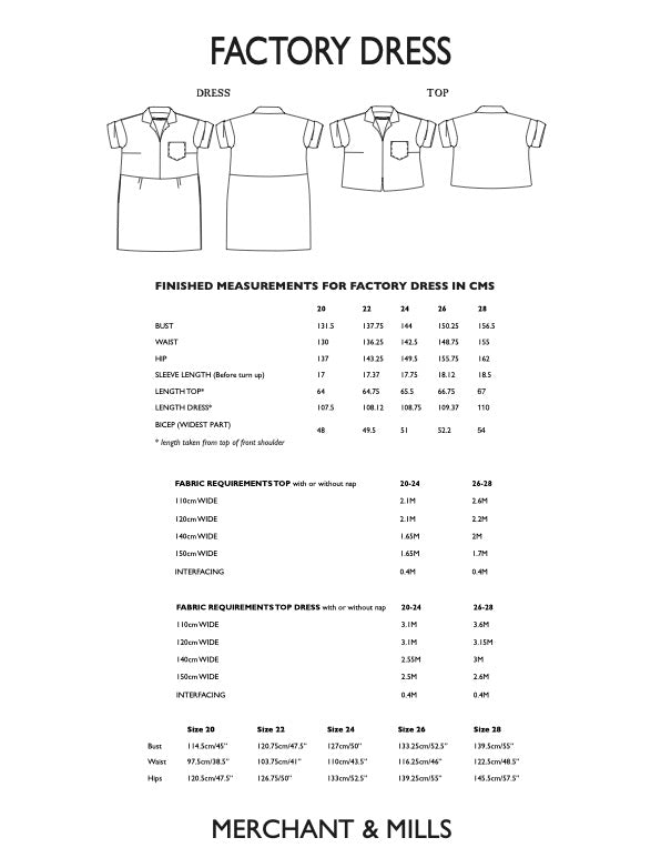 Factory PDF Pattern by Merchant & Mills
