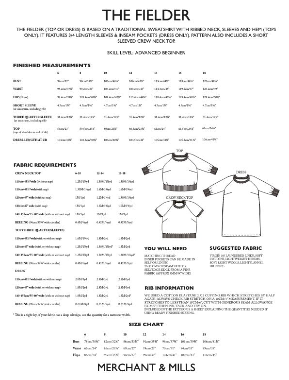 Fielder PDF Pattern by Merchant & Mills