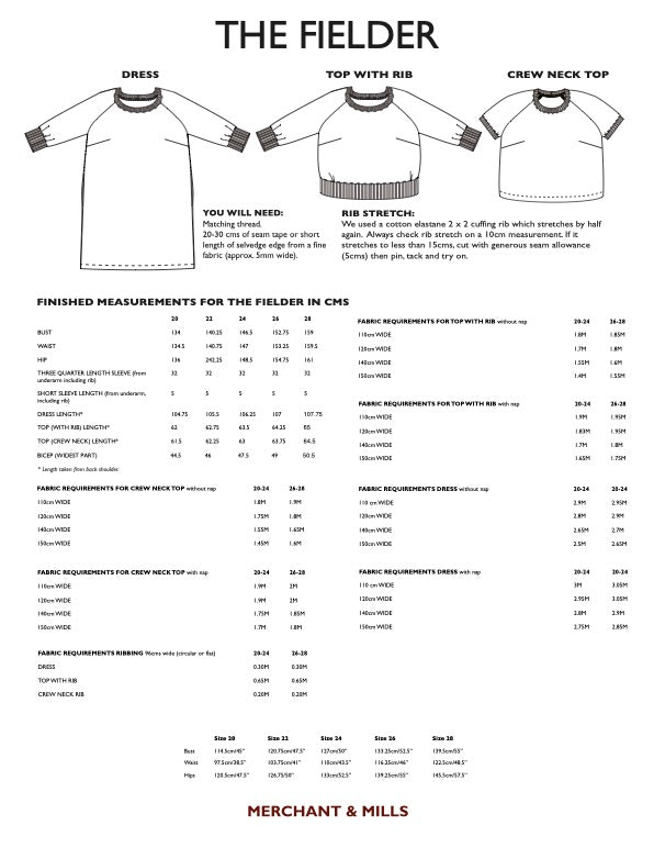 Fielder PDF Pattern by Merchant & Mills