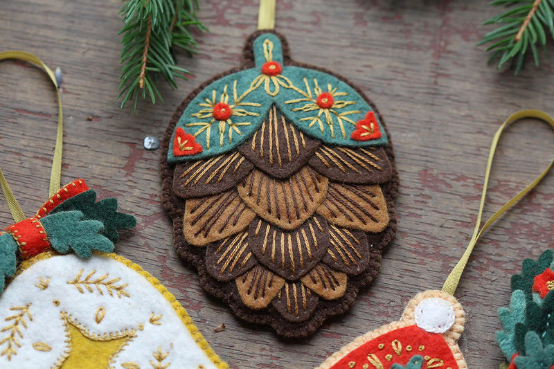 Pinecone - Felt Ornament Kit by Kiriki Press