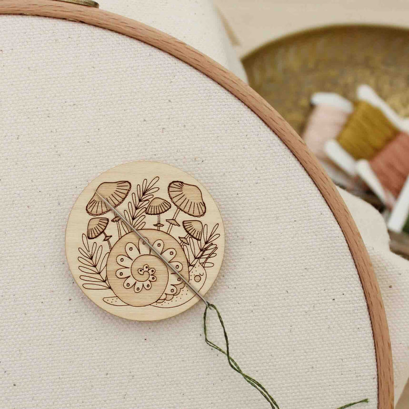 Forest Snail Wooden Needle Minder by oh, little wren