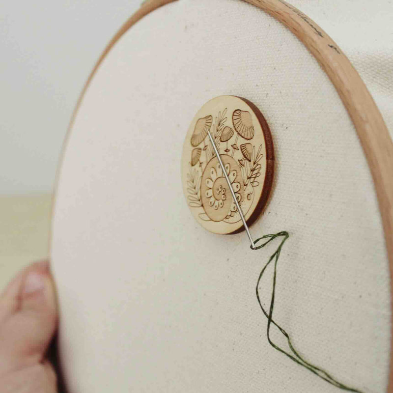 Forest Snail Wooden Needle Minder by oh, little wren