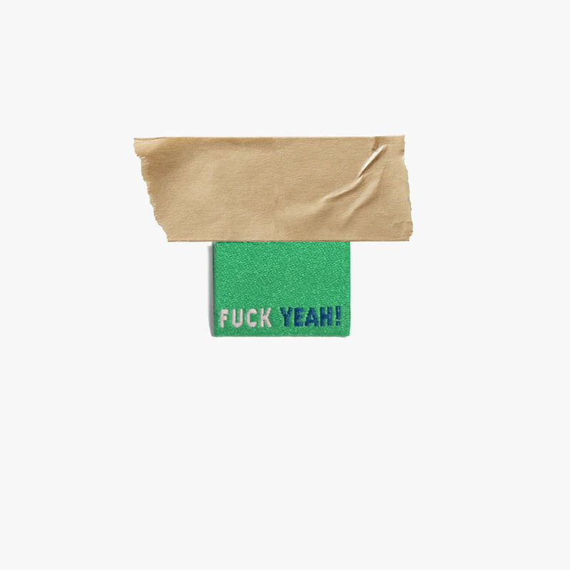 'Fuck Yeah!' Woven Sewing Labels (2025 colours)