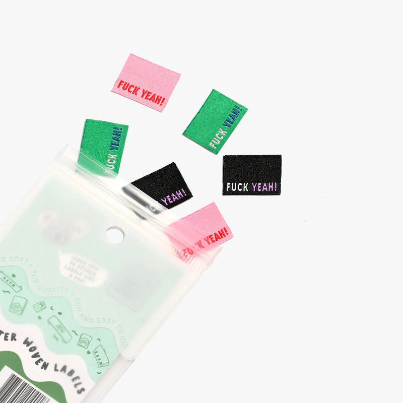 'Fuck Yeah!' Woven Sewing Labels (2025 colours)