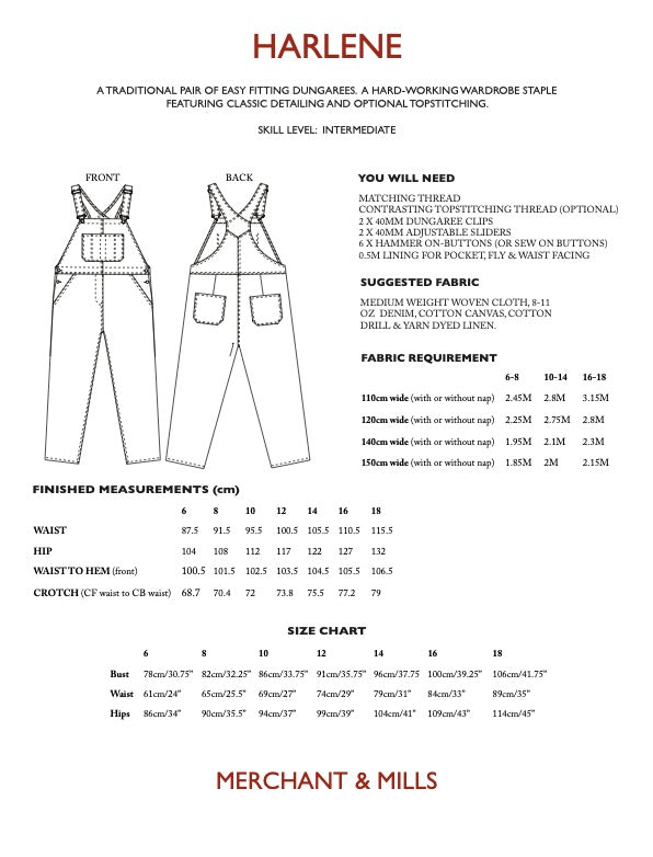 Harlene PDF Pattern by Merchant & Mills