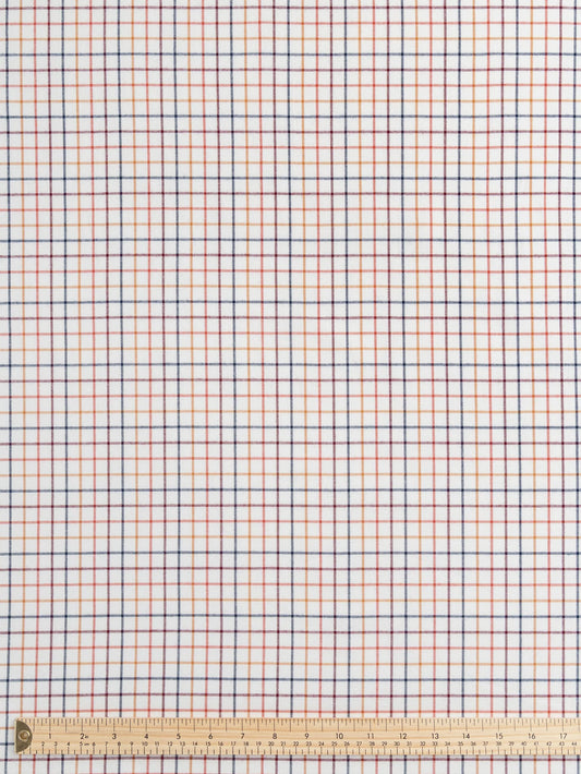 Harvest Check Brushed Cotton - Cream + Multicolour by Core Fabrics