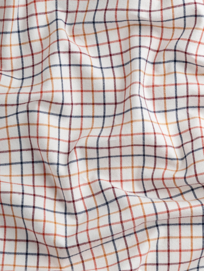 Harvest Check Brushed Cotton - Cream + Multicolour by Core Fabrics