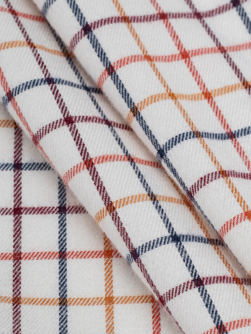 Harvest Check Brushed Cotton - Cream + Multicolour by Core Fabrics