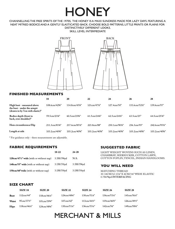 Honey PDF Pattern by Merchant & Mills